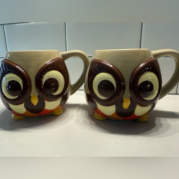 Set of Owl Coffee Mugs - Picture 1 of 2
